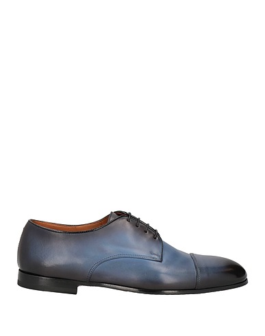 DOUCAL'S Laced shoes Slate blue Leather