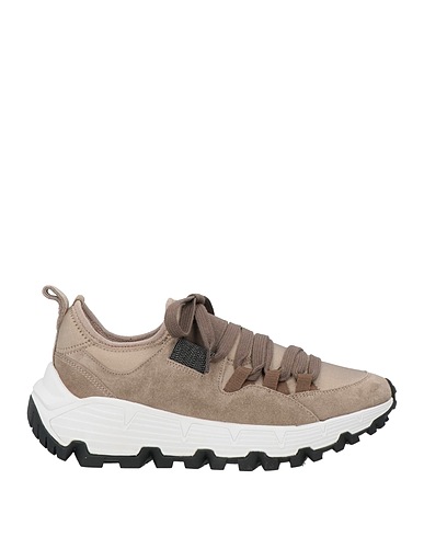 BRUNELLO CUCINELLI Sneakers Light brown 100% Leather, Textile fibers