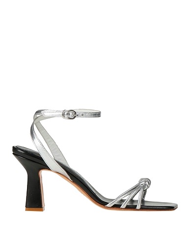 GIANCARLO PAOLI Sandals Silver Textile fibers