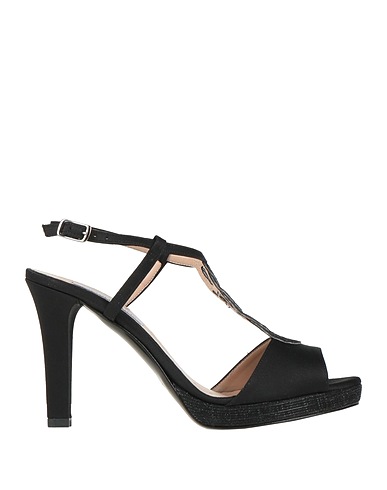 VICTORIA CHRIS Napoli Sandali Nero Fibre tessili