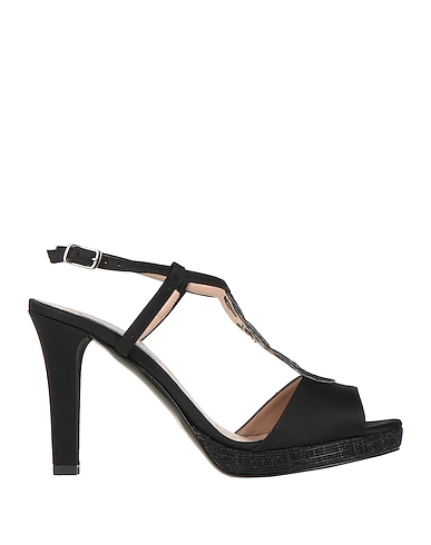 VICTORIA CHRIS Napoli Sandals NERO Textile fibers