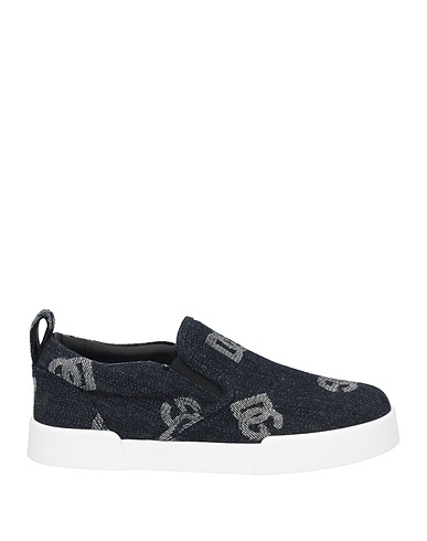 DOLCE&GABBANA Sneakers SNK Midnight blue 93% Cotton, 4% Polyester, 2% Elastane, 1% Rubber