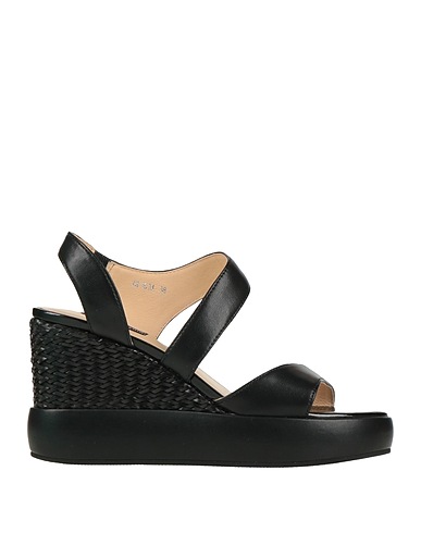 LUCIANO BARACHINI Sandals Black 100% Leather