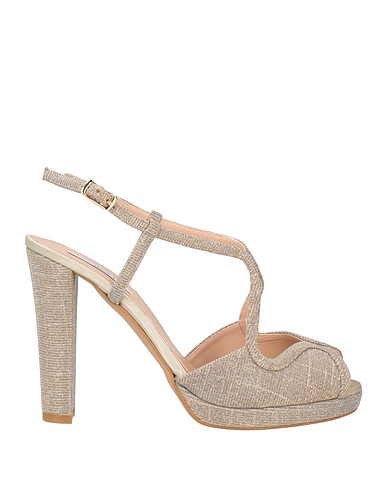 VICTORIA CHRIS Napoli Sandals Platinum 100% Textile fibres