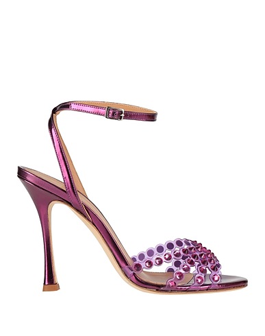 CHANTAL 1962 Sandals Magenta Leather, PVC - Polyvinyl chloride