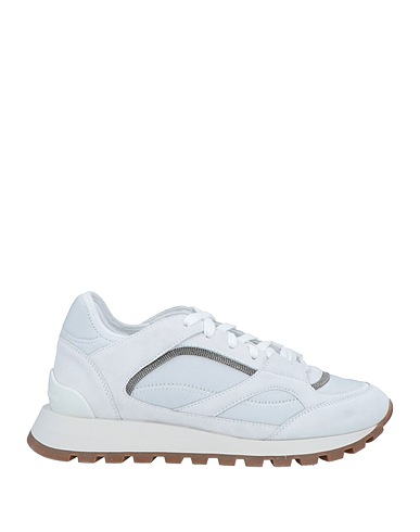 BRUNELLO CUCINELLI Sneakers Light grey Leather, Textile fibres