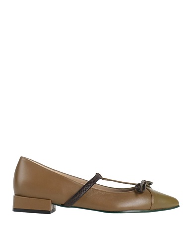 DANIELE ANCARANI Ballet flats Military green 100% Leather