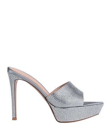 GIANVITO ROSSI Sandals Silver Textile fibers