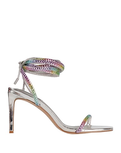 STEVE MADDEN Sandals Silver Textile fibers
