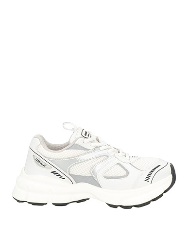 CRIME London Sneakers White Leather, Textile fibers