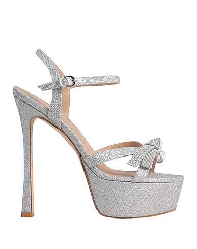 STUART WEITZMAN Sandals Silver Textile fibers