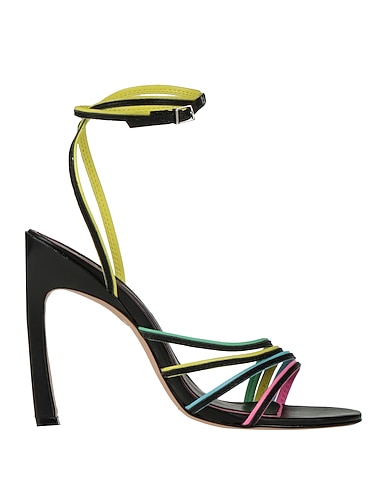 SCHUTZ Sandals Leather, Textile fibers