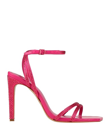 SCHUTZ Sandals Fuchsia Leather, Textile fibres