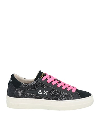 SUN 68 Sneakers Black Leather, Textile fibres