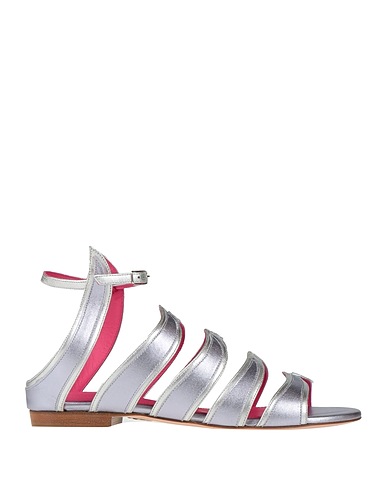 OSCAR TIYE Sandals Silver Leather