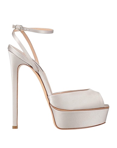 CASADEI Sandals Light grey Textile fibres