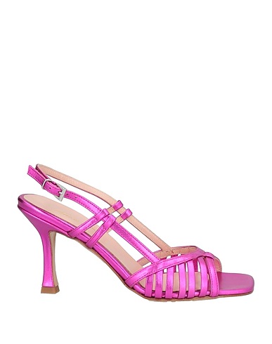 ANNA F. Sandals Fuchsia Leather