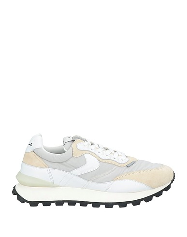 VOILE BLANCHE Sneakers Grigio chiaro Pelle, Fibre tessili