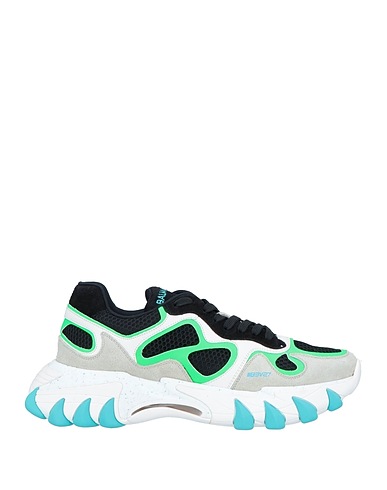 BALMAIN Sneakers Black Calfskin, Polyurethane, Polyester