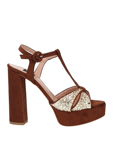 ISLO ISABELLA LORUSSO Sandali CIOCCOLATO Fibre tessili