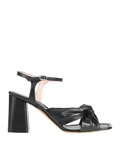 ANNA F. Sandals Black Leather