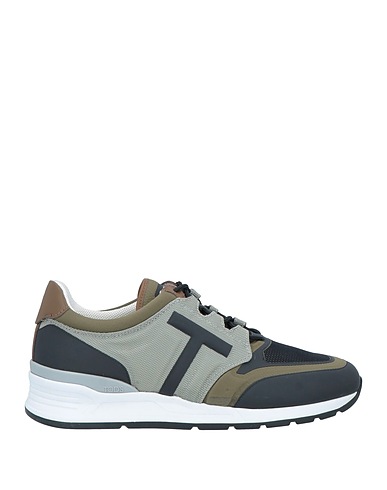 TOD'S Sneakers Black Leather, Textile fibres