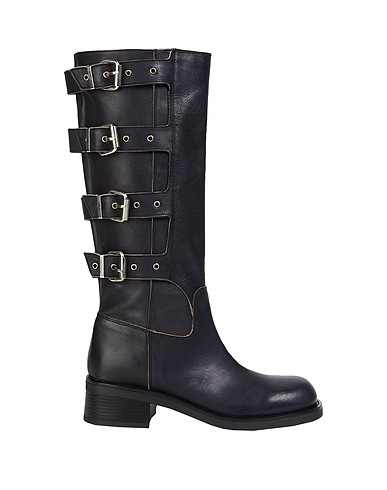 8 by YOOX Boots LEATHER BOOTS BUCKLE DETAIL
 Black 100% Calfskin