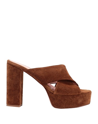 ANNA F. Sandals Brown Leather