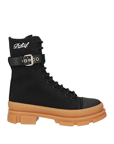 PHILOSOPHY di LORENZO SERAFINI Stivaletti Nero Fibre tessili, Pelle