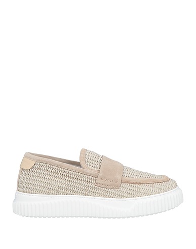 VOILE BLANCHE Loafers Beige Leather, Natural raffia