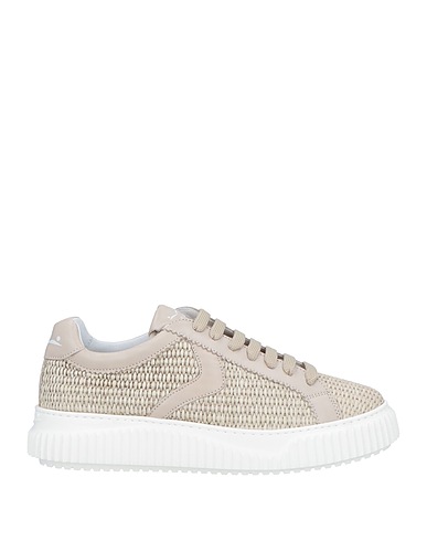 VOILE BLANCHE Sneakers Beige Leather, Natural raffia