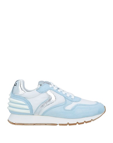 VOILE BLANCHE Sneakers Sky blue Leather, Textile fibres