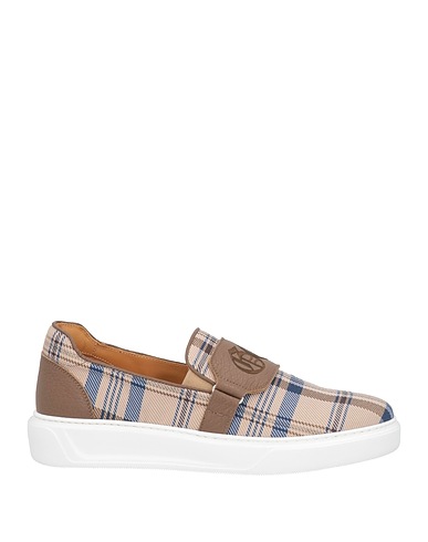 GIOVANNI CONTI Sneakers Khaki Leather, Textile fibres