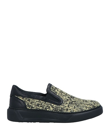 GIOVANNI CONTI Sneakers Pastel yellow Calfskin, Textile fibers