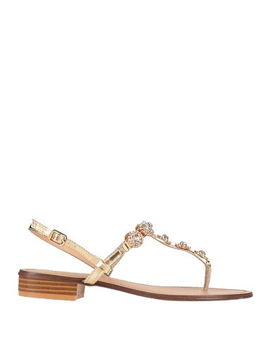 GAI MATTIOLO Flip flops Gold Textile fibers