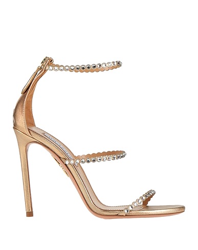 AQUAZZURA Sandals Gold Leather