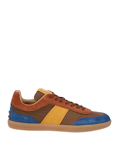 TOD'S Sneakers Khaki Leather, Textile fibres