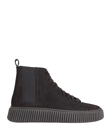 BALDININI Sneakers Black Leather, Elastic fibres