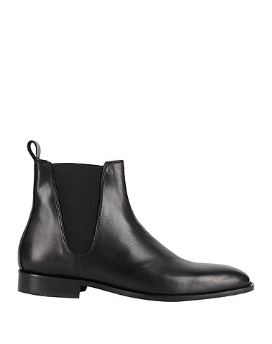 BALDININI Ankle boot Black Calfskin, Elastic fibres