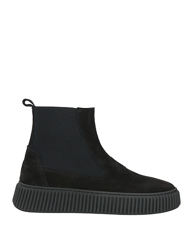 BALDININI Ankle boot Black Leather, Elastic fibres