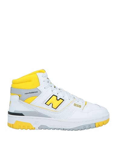 NEW BALANCE Sneakers White Leather, Textile fibres