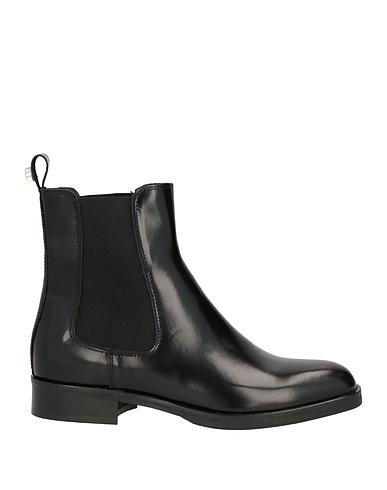 BALDININI Ankle boot Black Leather, Elastic fibres