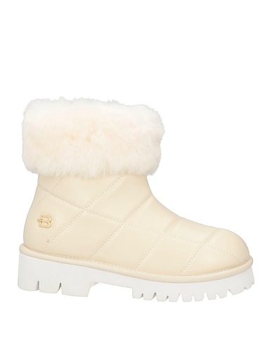 BALDININI Ankle boot Cream Leather, Synthetic fibers