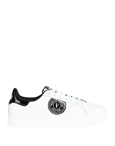 VERSACE JEANS COUTURE Sneakers White Leather, Textile fibres