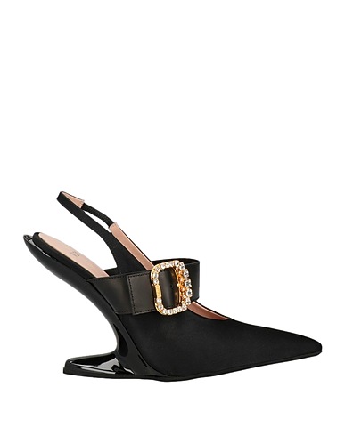 N°21 Pump Black Leather, Textile fibers