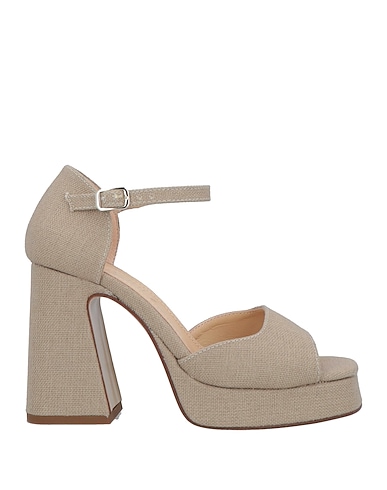 SOULIERS MARTINEZ Sandals Beige Textile fibers