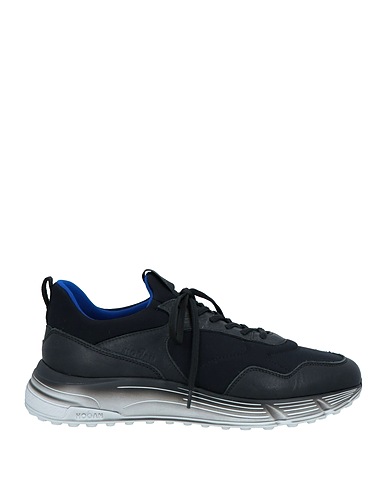 HOGAN Sneakers Black Leather, Textile fibers
