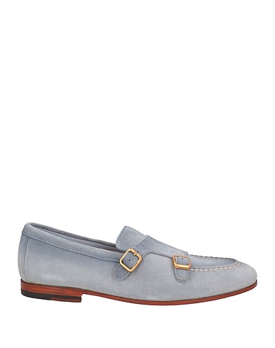 SANTONI Loafers GOODYEAR Slate blue Leather