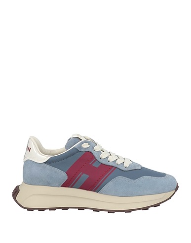 HOGAN Sneakers Light blue Leather, Textile fibres