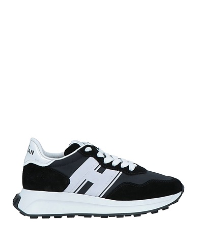 HOGAN Sneakers Schwarz Leder, Gewebefasern